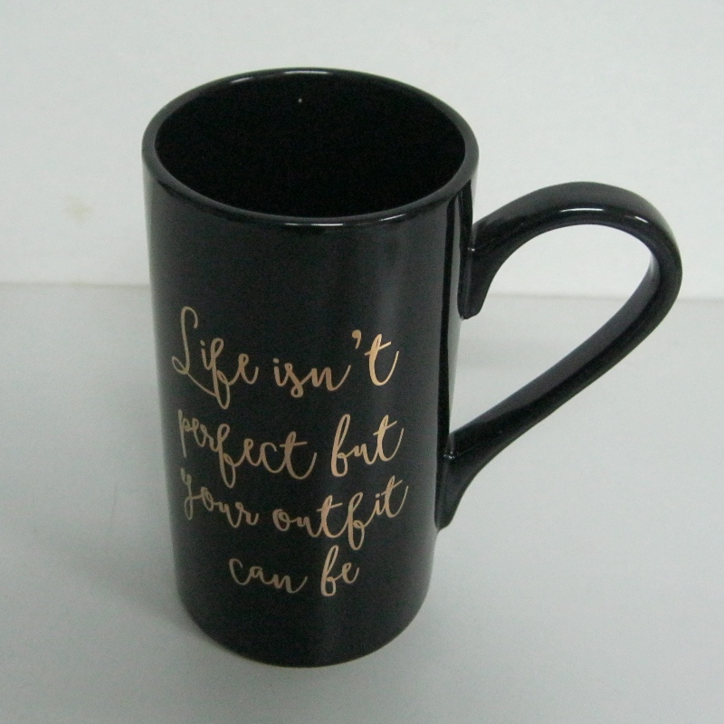 Logo Custom Gold Metal Gold Decal Promotional Ceramic Mug Coffee Mug